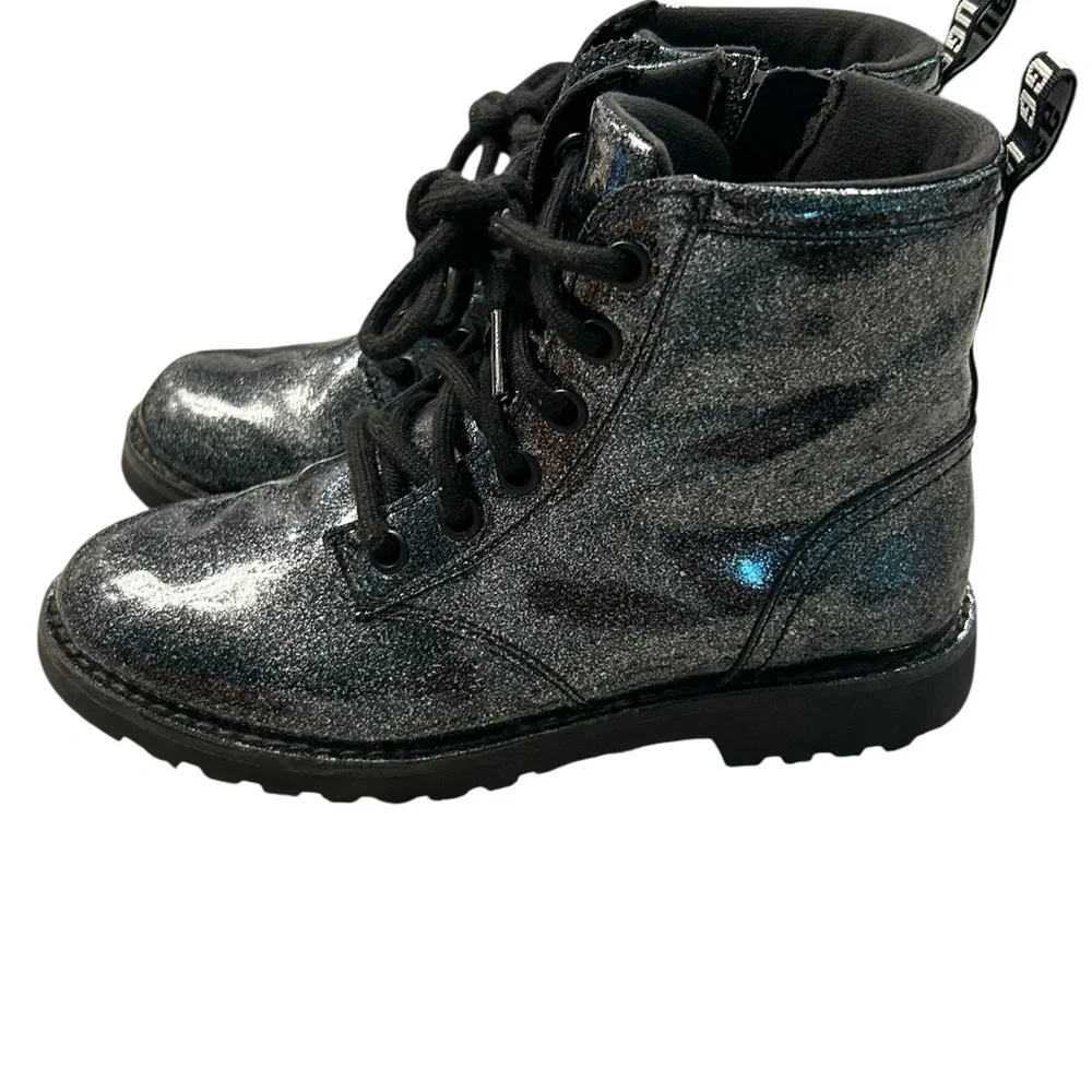 UGG Ryann Kids Sparkle Zip-Down Combat‎ Boots